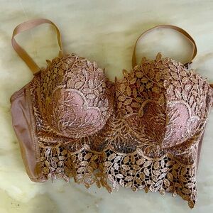 Nude lace bustier